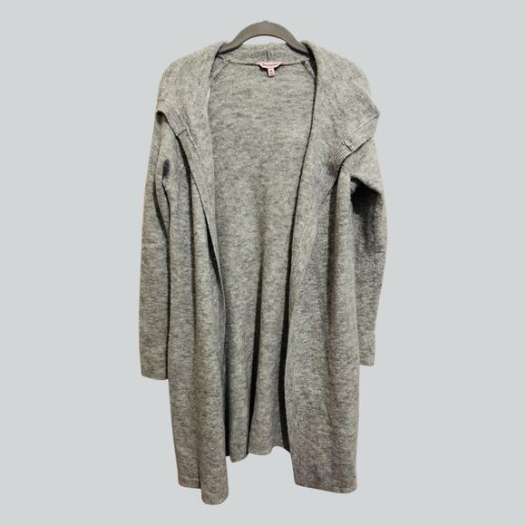 Juicy Couture Y2K Embellished Long Open Cardigan Hoodie Gray Silver Sparkle M - Picture 1 of 8